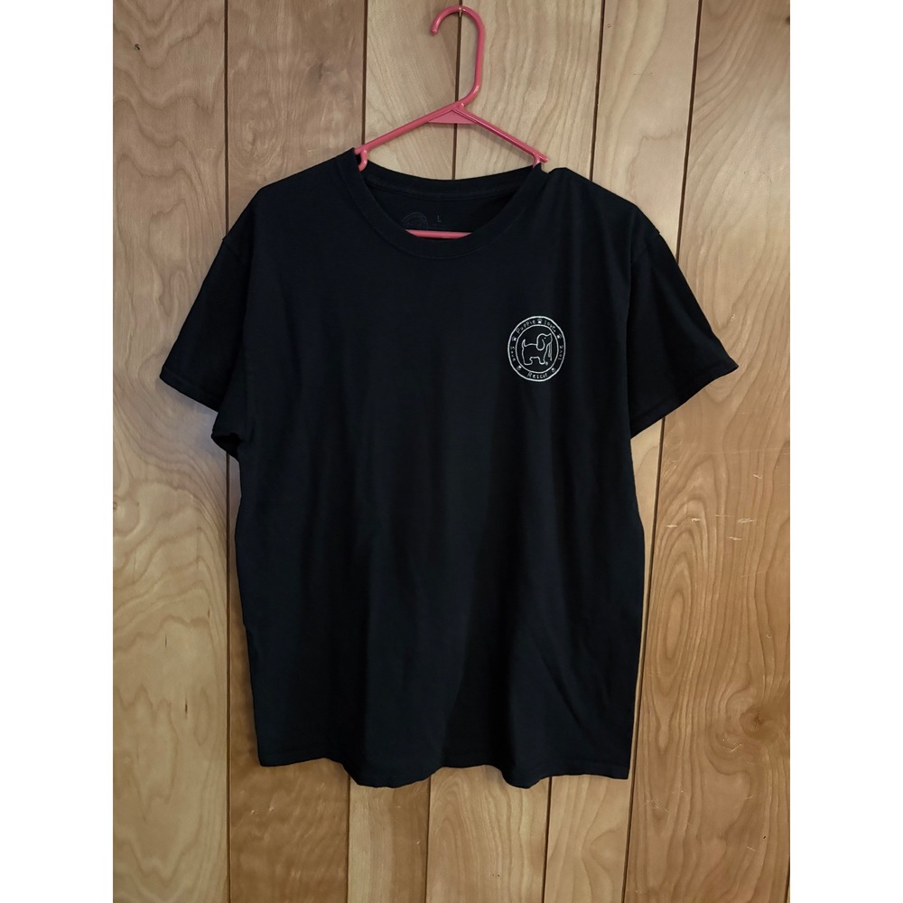 Puppie Love Mens Halloween Graphic T-Shirt Black Dog Rescue Large